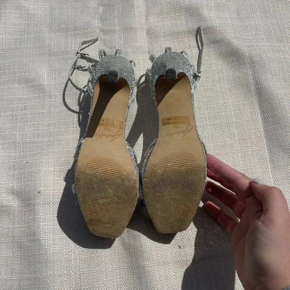 Womens Jonathan Kayne Silver Glitter Heels - Sz. 7 - Picture 6 of 6